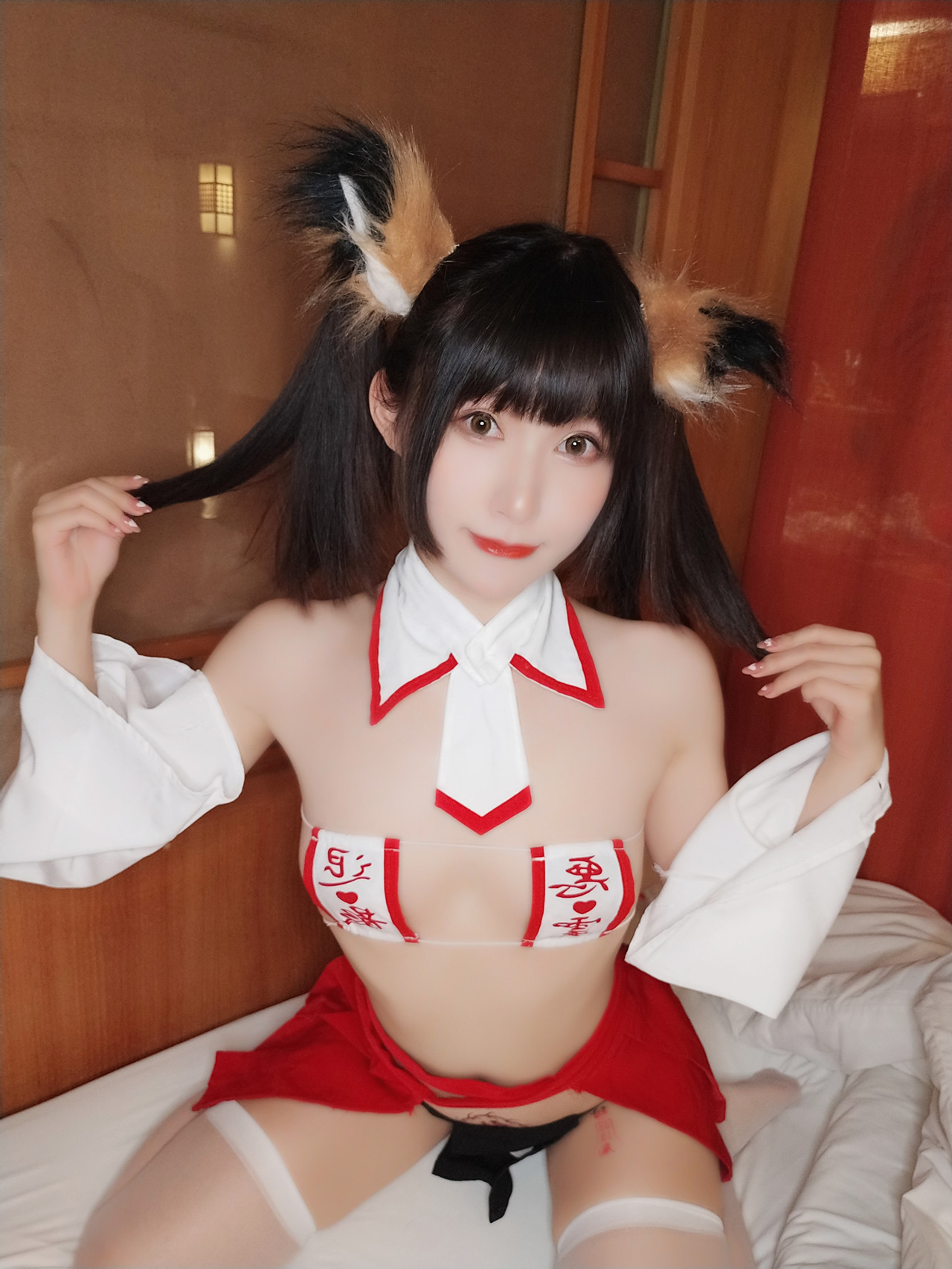 Cosplay 木之本果 自撮り 神社の巫女