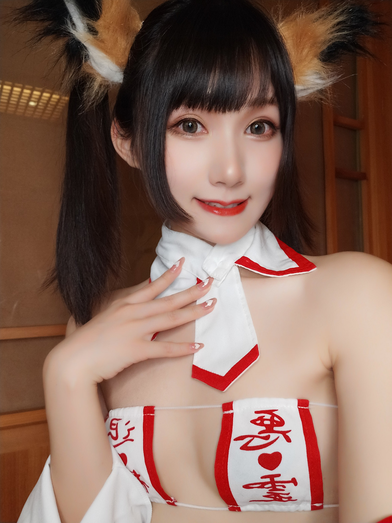 Cosplay 木之本果 自撮り 神社の巫女