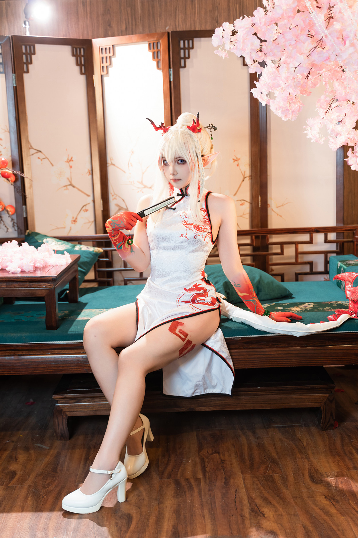 Cosplay 小和甜酒 & 橙风千雅 明日方舟年夕旗袍双人御守 Set.03