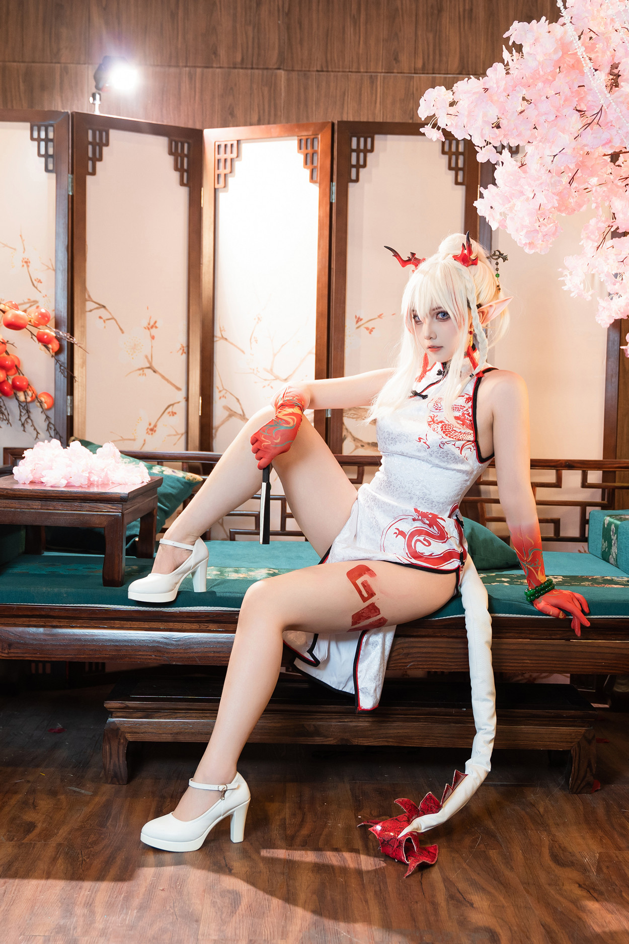 Cosplay 小和甜酒 & 橙风千雅 明日方舟年夕旗袍双人御守 Set.03