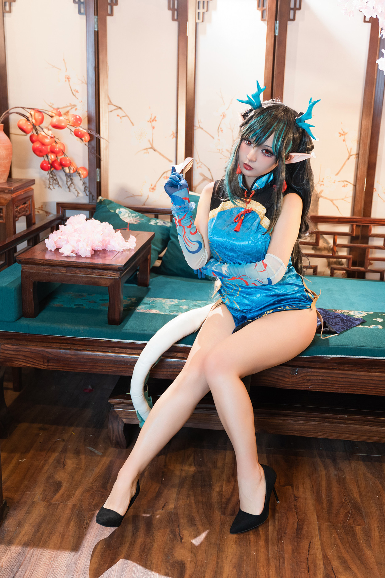 Cosplay 小和甜酒 & 橙风千雅 明日方舟年夕旗袍双人御守 Set.03