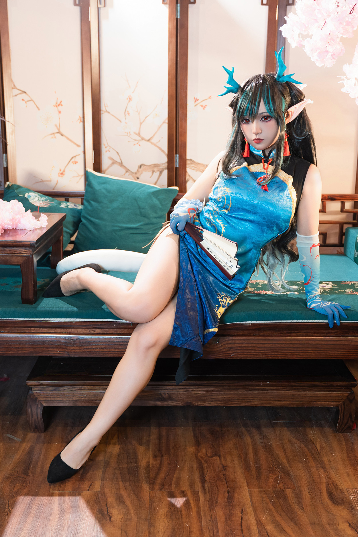 Cosplay 小和甜酒 & 橙风千雅 明日方舟年夕旗袍双人御守 Set.03