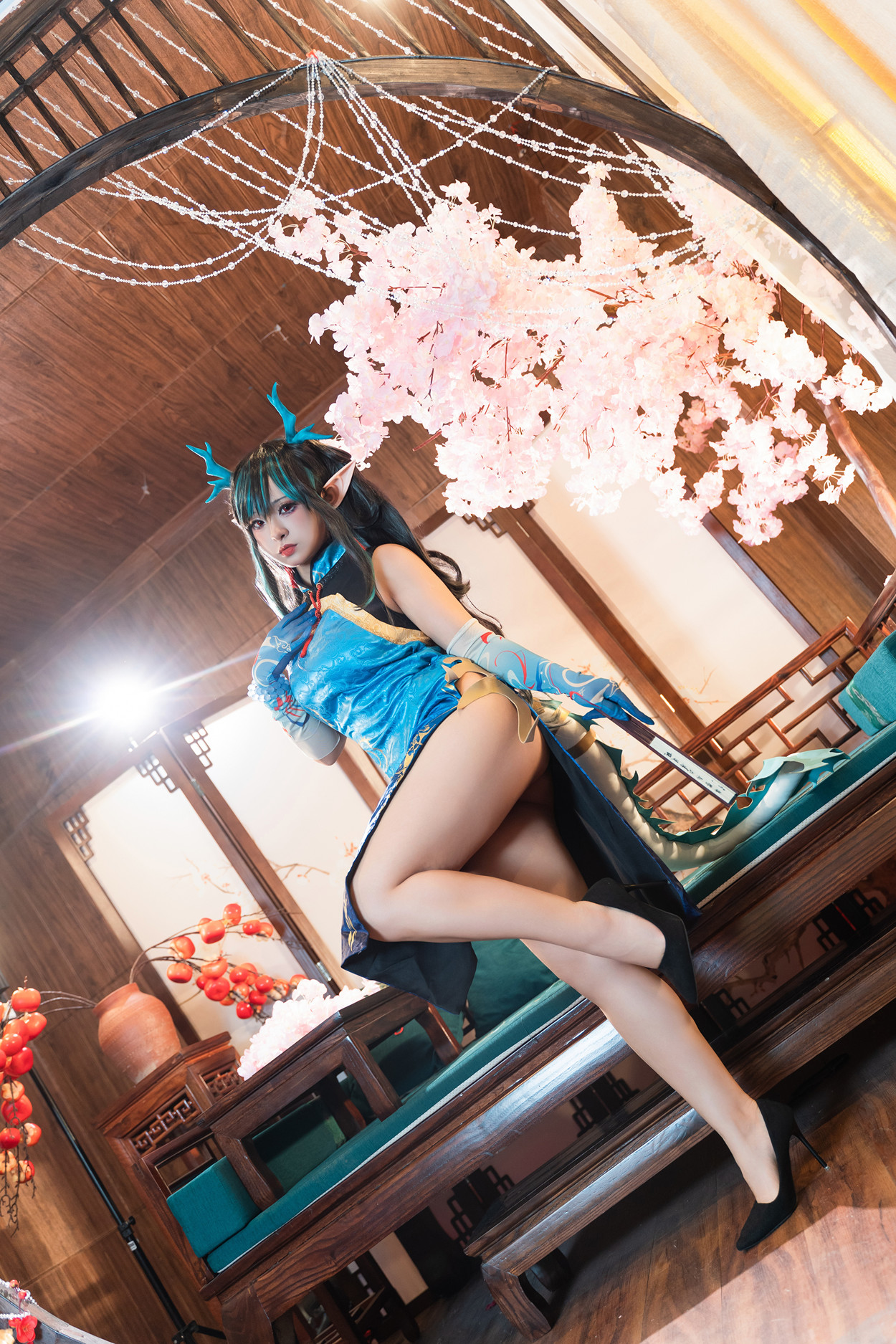 Cosplay 小和甜酒 & 橙风千雅 明日方舟年夕旗袍双人御守 Set.03