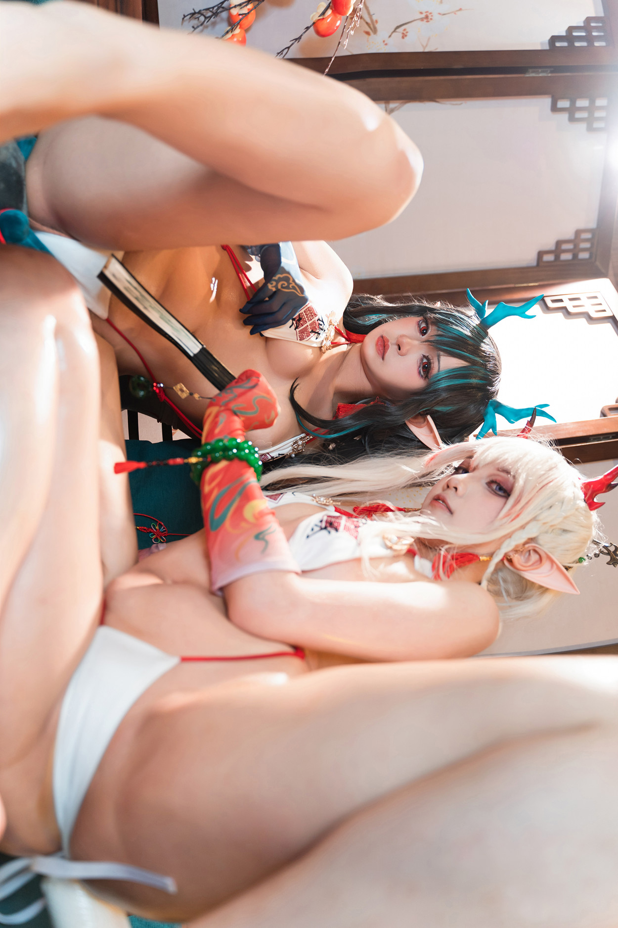 Cosplay 小和甜酒 & 橙风千雅 明日方舟年夕旗袍双人御守 Set.03