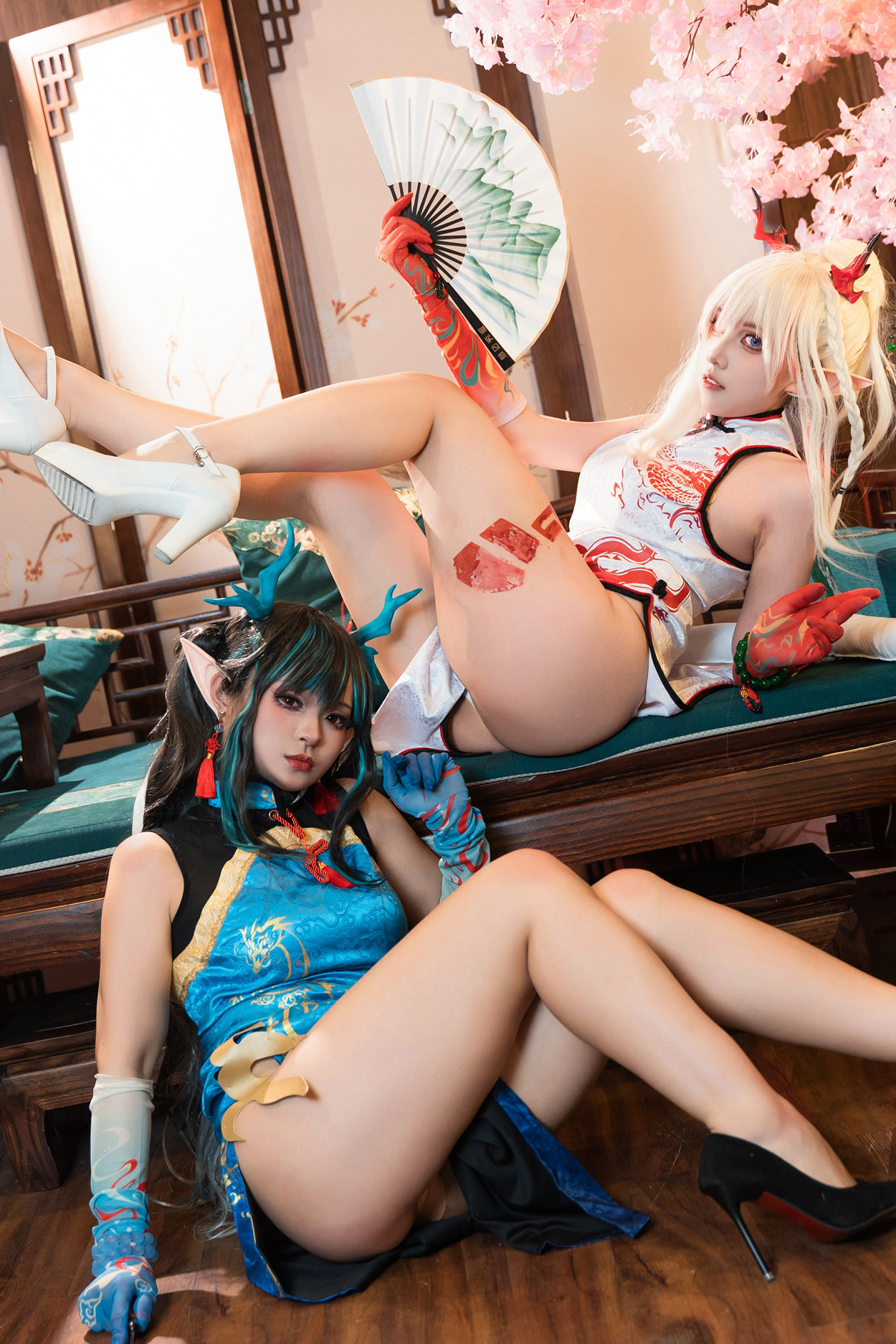 Cosplay 小和甜酒 & 橙风千雅 明日方舟年夕旗袍双人御守 Set.03