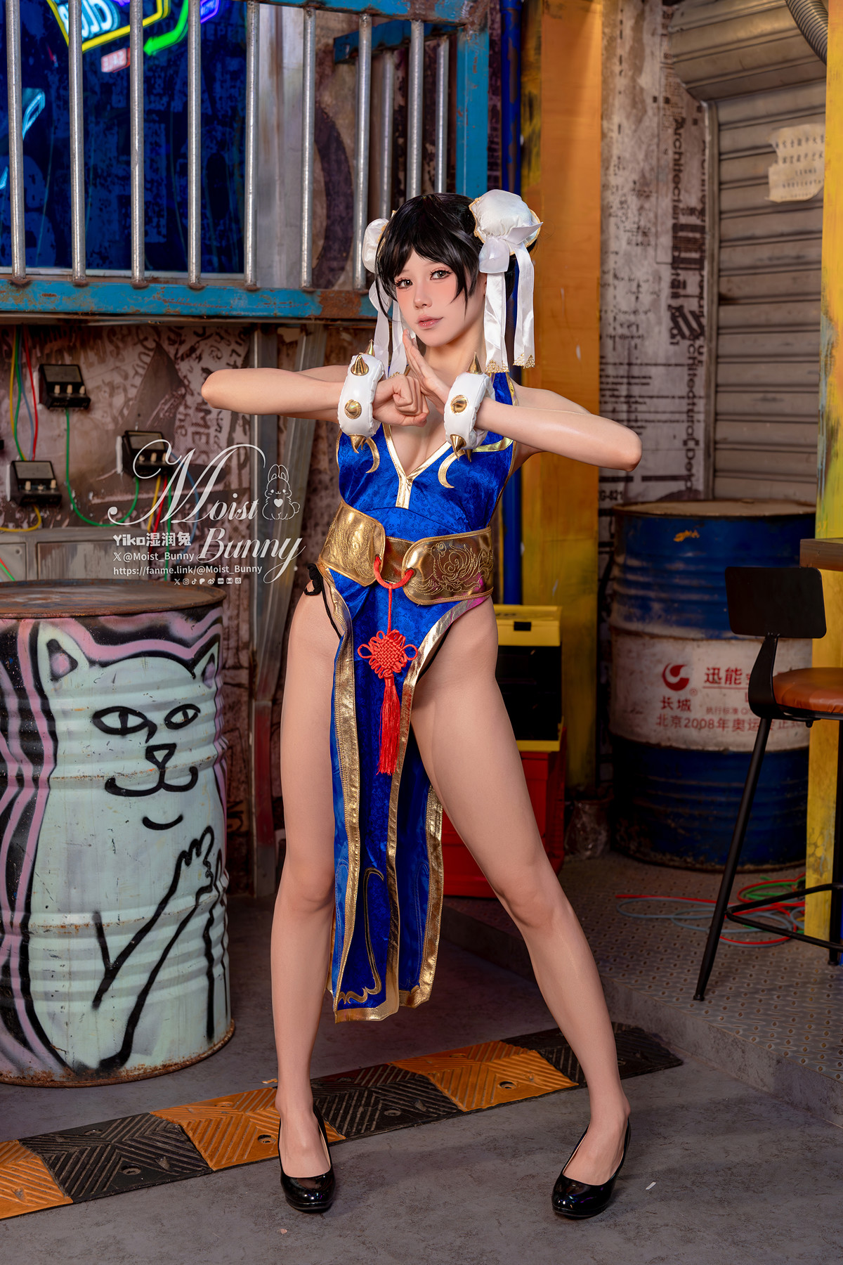 Cosplay 黏黏团子兔 – 2月作品『街霸 春丽』桃花旗袍 Set.01