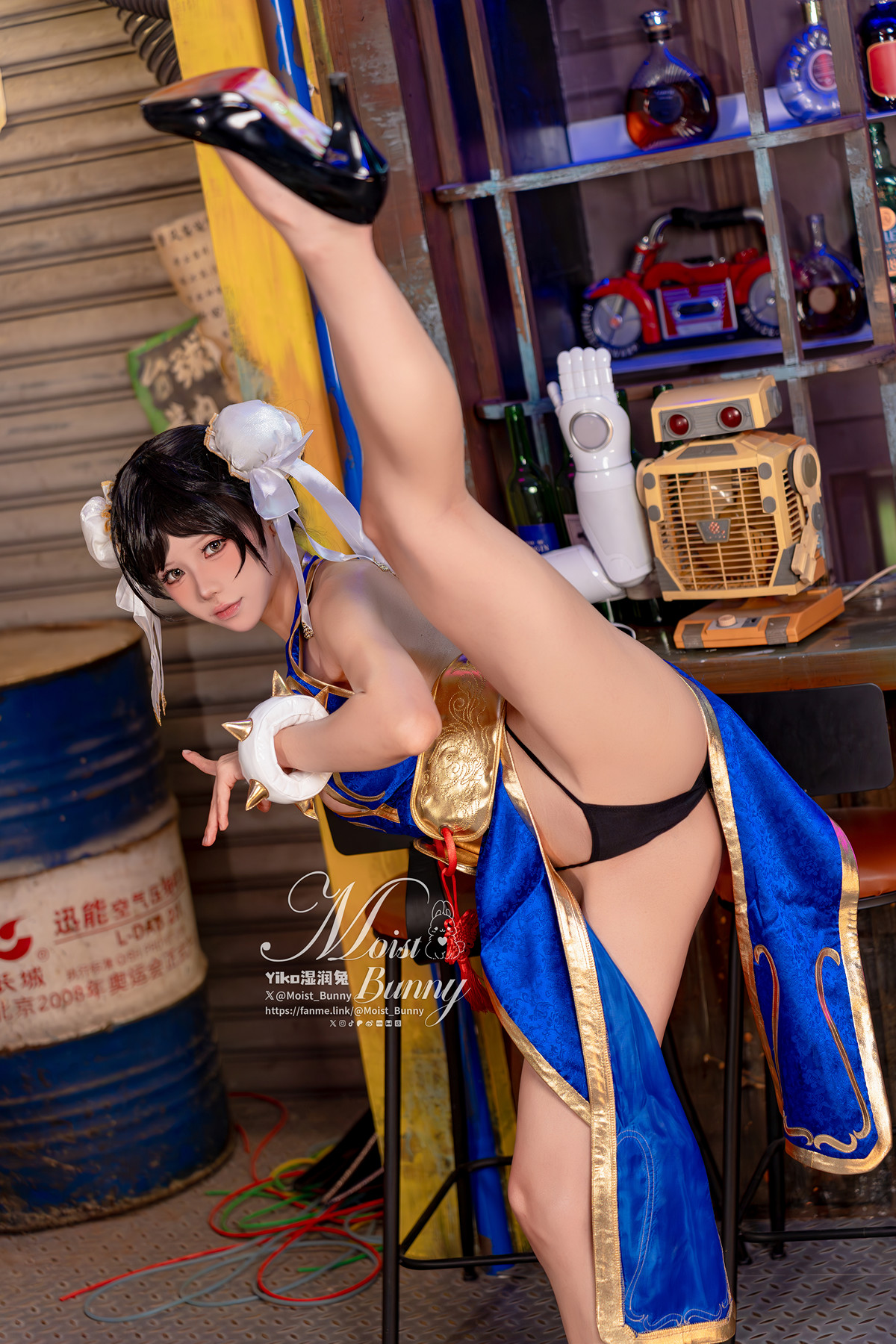 Cosplay 黏黏团子兔 – 2月作品『街霸 春丽』桃花旗袍 Set.01