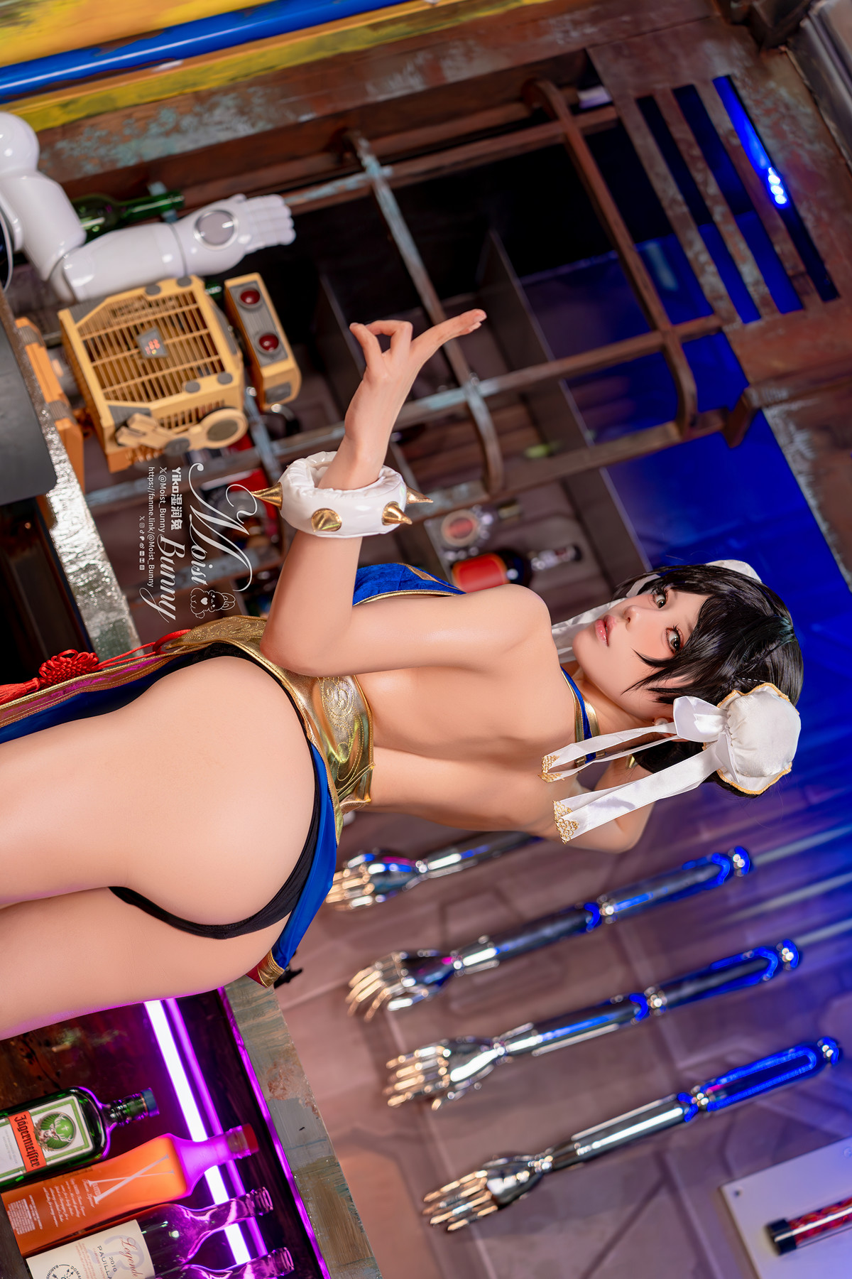 Cosplay 黏黏团子兔 – 2月作品『街霸 春丽』桃花旗袍 Set.01