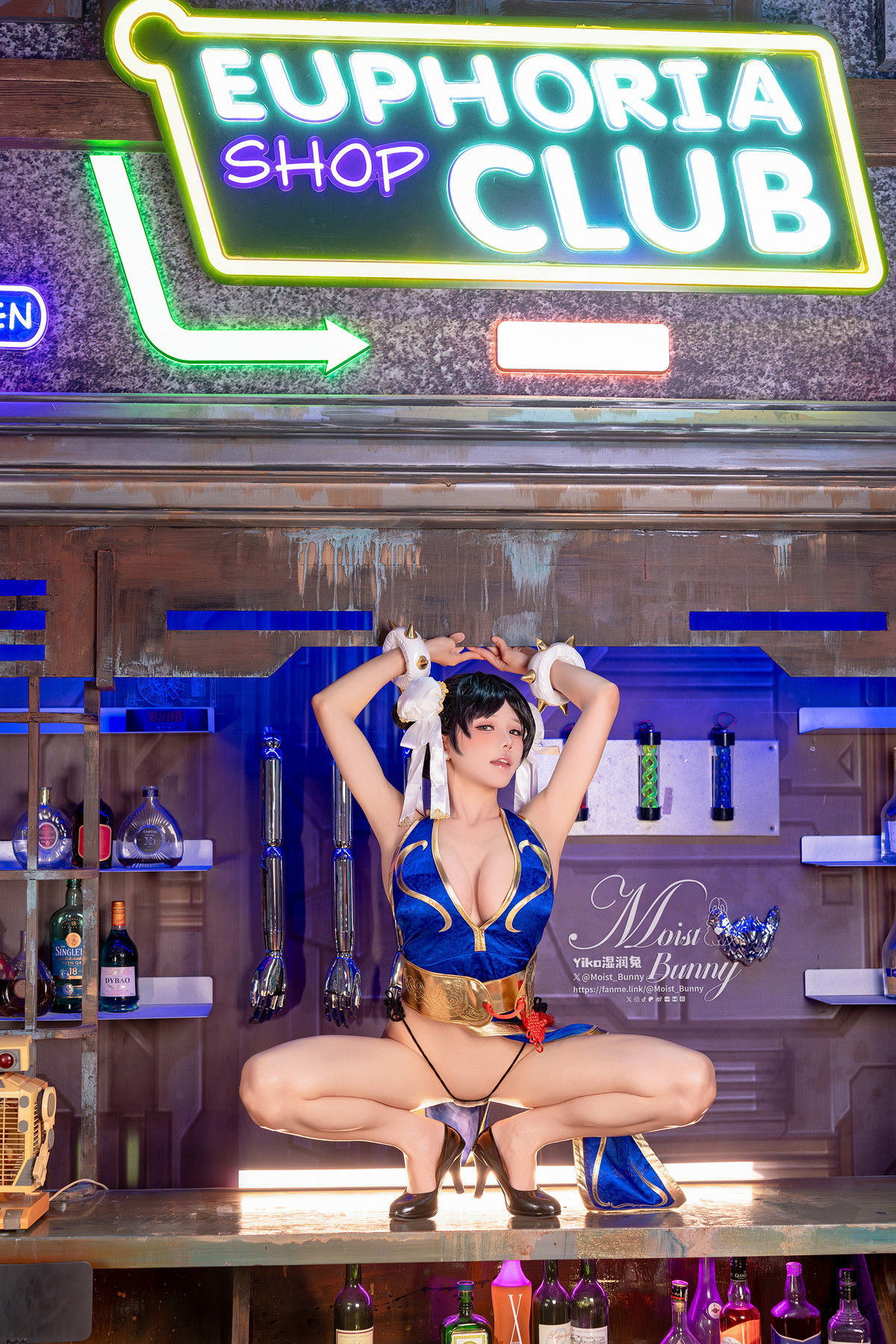 Cosplay 黏黏团子兔 – 2月作品『街霸 春丽』桃花旗袍 Set.01